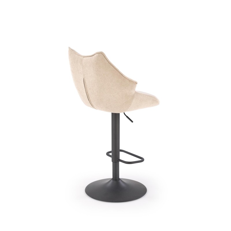 'H122 Bar Stool Legs - Black, Seat - Beige' 'H122 Bar Stool Legs - Black, Seat - Beige'