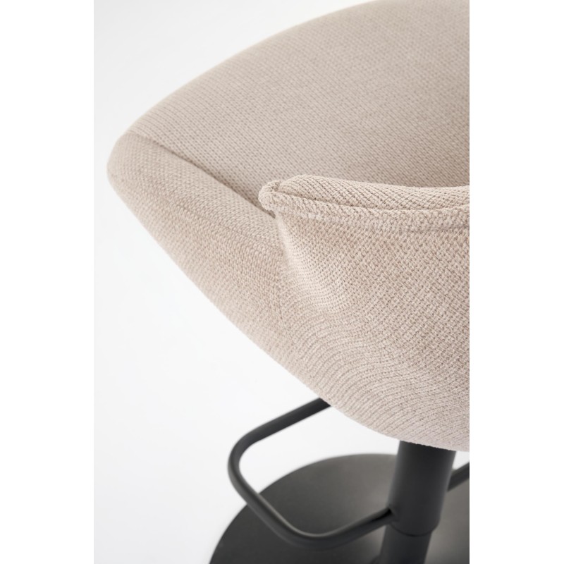 'H122 Bar Stool Legs - Black, Seat - Beige' 'H122 Bar Stool Legs - Black, Seat - Beige'