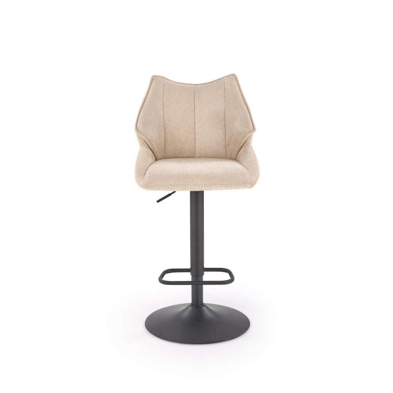 'H122 Bar Stool Legs - Black, Seat - Beige' 'H122 Bar Stool Legs - Black, Seat - Beige'