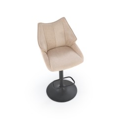 'H122 Bar Stool Legs - Black, Seat - Beige' 'H122 Bar Stool Legs - Black, Seat - Beige'