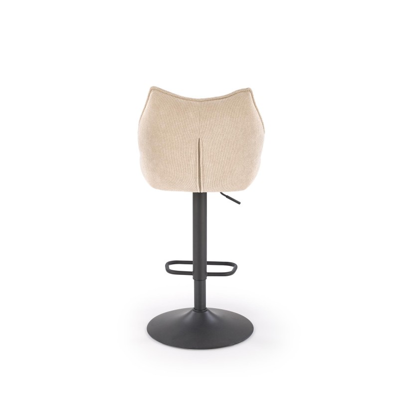 'H122 Bar Stool Legs - Black, Seat - Beige' 'H122 Bar Stool Legs - Black, Seat - Beige'