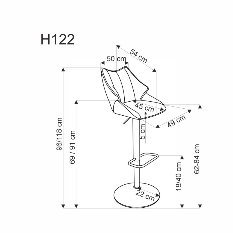 H122 hoker nogi - czarny, siedzisko - popielaty (1p 2szt) H122 hoker nogi - czarny, siedzisko - popielaty (1p 2szt)