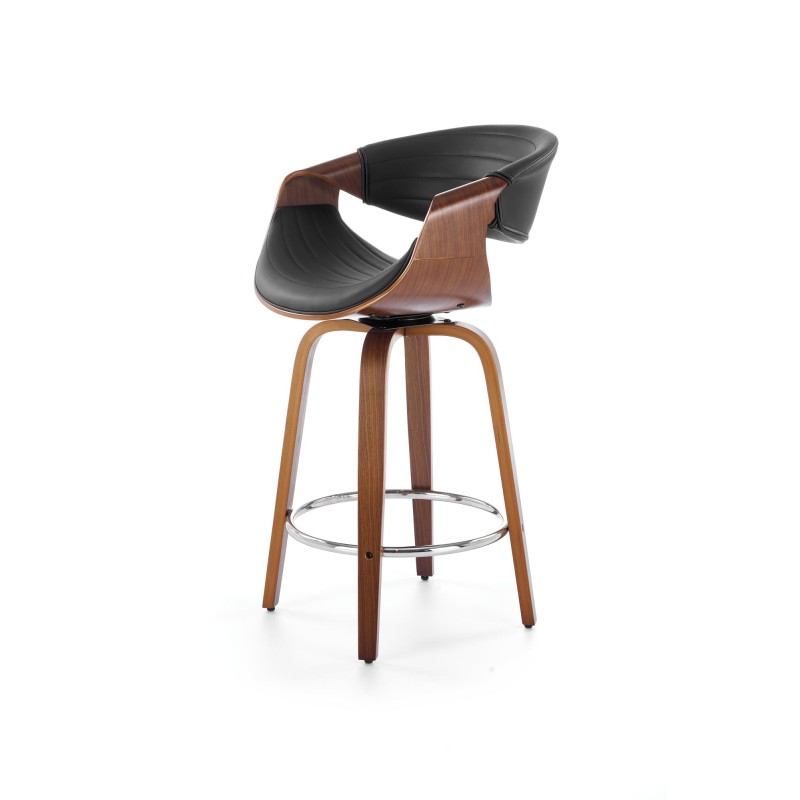 'H123 Black / Walnut Bar Stool' 'H123 Black / Walnut Bar Stool'