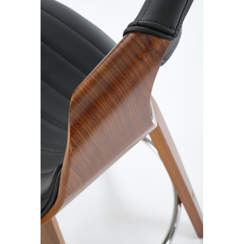 'H123 Black / Walnut Bar Stool' 'H123 Black / Walnut Bar Stool'
