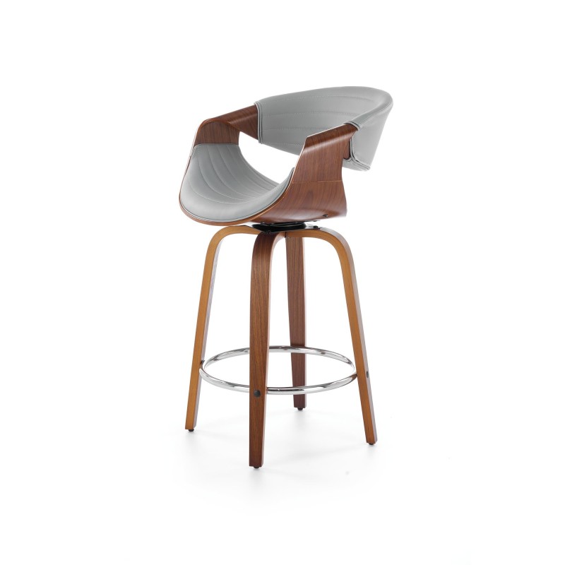 'H123 Ash Gray / Walnut Bar Stool' 'H123 Ash Gray / Walnut Bar Stool'