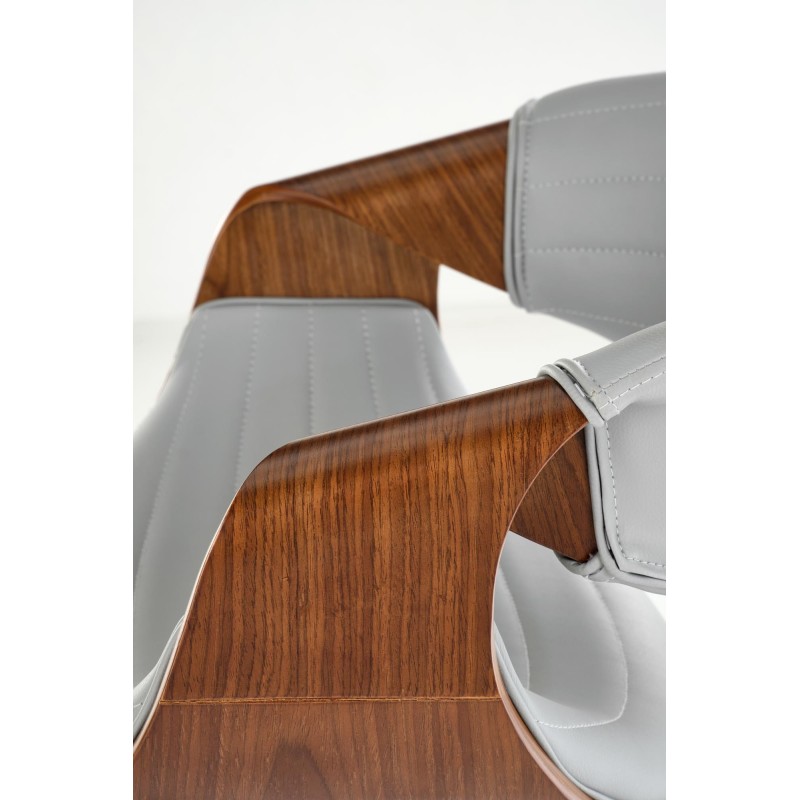 'H123 Ash Gray / Walnut Bar Stool' 'H123 Ash Gray / Walnut Bar Stool'