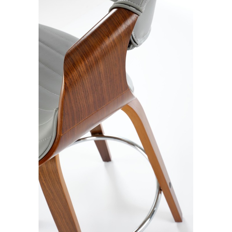 'H123 Ash Gray / Walnut Bar Stool' 'H123 Ash Gray / Walnut Bar Stool'