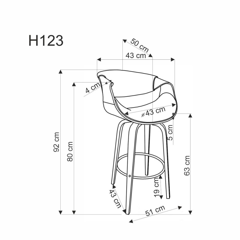 H123 hoker popielaty / orzechowy (1p 1szt) H123 hoker popielaty / orzechowy (1p 1szt)