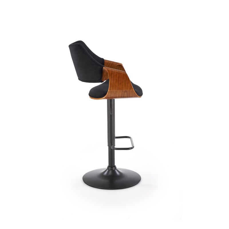 'H124 Black / Walnut Bar Stool' 'H124 Black / Walnut Bar Stool'