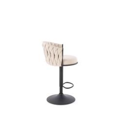 'H125 Stool, Legs - Black, Seat - Beige'