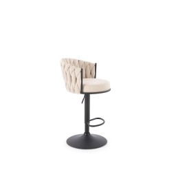 'H125 Stool, Legs - Black, Seat - Beige' 'H125 Stool, Legs - Black, Seat - Beige'