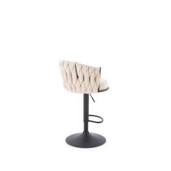 'H125 Stool, Legs - Black, Seat - Beige' 'H125 Stool, Legs - Black, Seat - Beige'