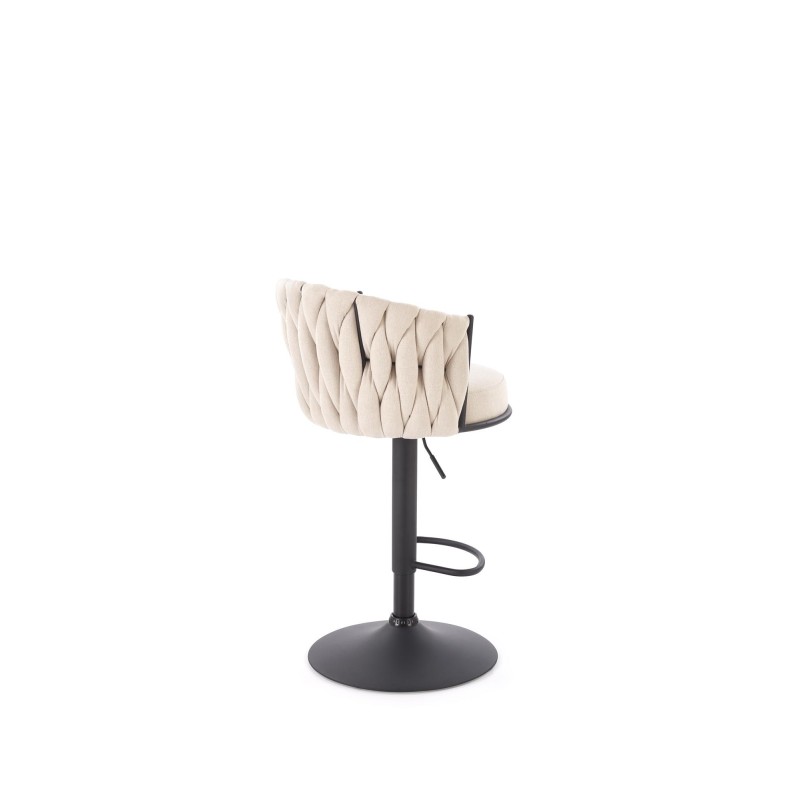 'H125 Stool, Legs - Black, Seat - Beige' 'H125 Stool, Legs - Black, Seat - Beige'