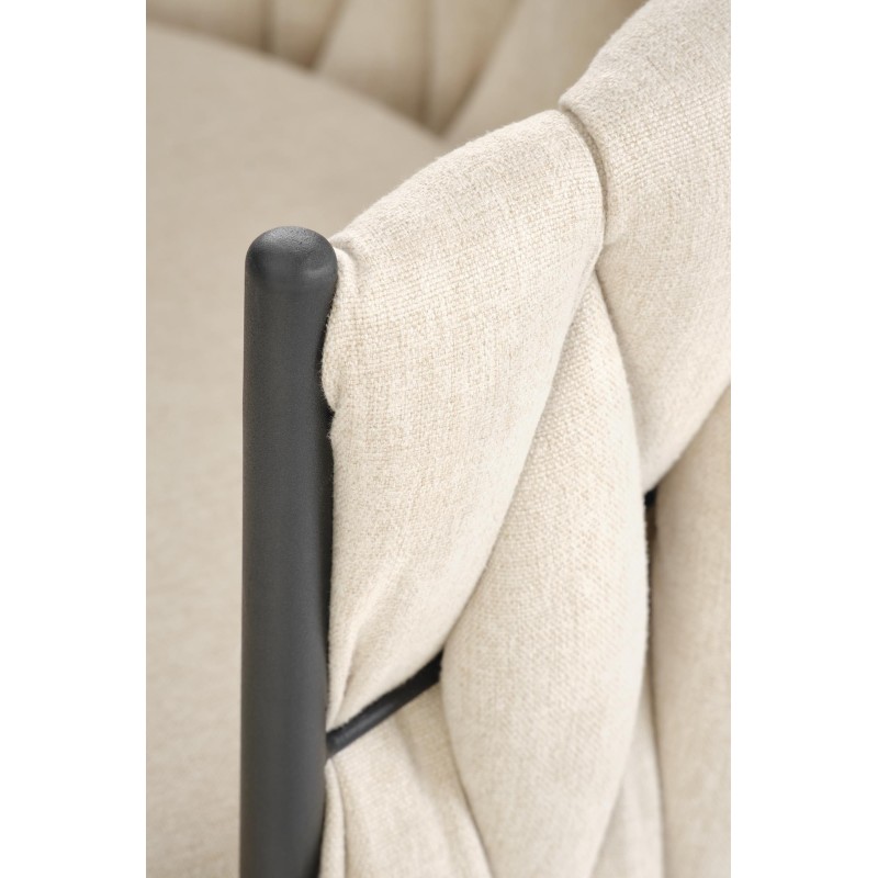 'H125 Stool, Legs - Black, Seat - Beige' 'H125 Stool, Legs - Black, Seat - Beige'