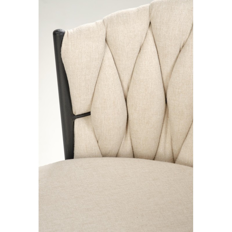 'H125 Stool, Legs - Black, Seat - Beige' 'H125 Stool, Legs - Black, Seat - Beige'
