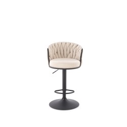 'H125 Stool, Legs - Black, Seat - Beige' 'H125 Stool, Legs - Black, Seat - Beige'