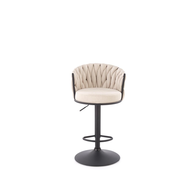 'H125 Stool, Legs - Black, Seat - Beige' 'H125 Stool, Legs - Black, Seat - Beige'