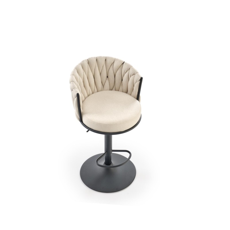 'H125 Stool, Legs - Black, Seat - Beige' 'H125 Stool, Legs - Black, Seat - Beige'