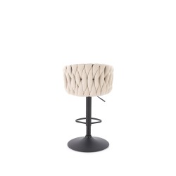 'H125 Stool, Legs - Black, Seat - Beige' 'H125 Stool, Legs - Black, Seat - Beige'