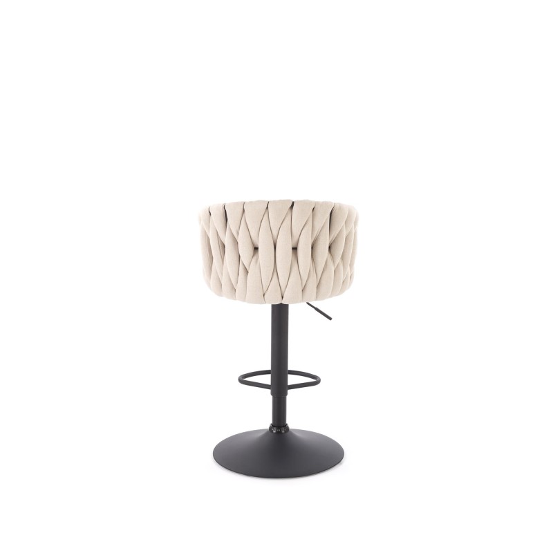'H125 Stool, Legs - Black, Seat - Beige' 'H125 Stool, Legs - Black, Seat - Beige'