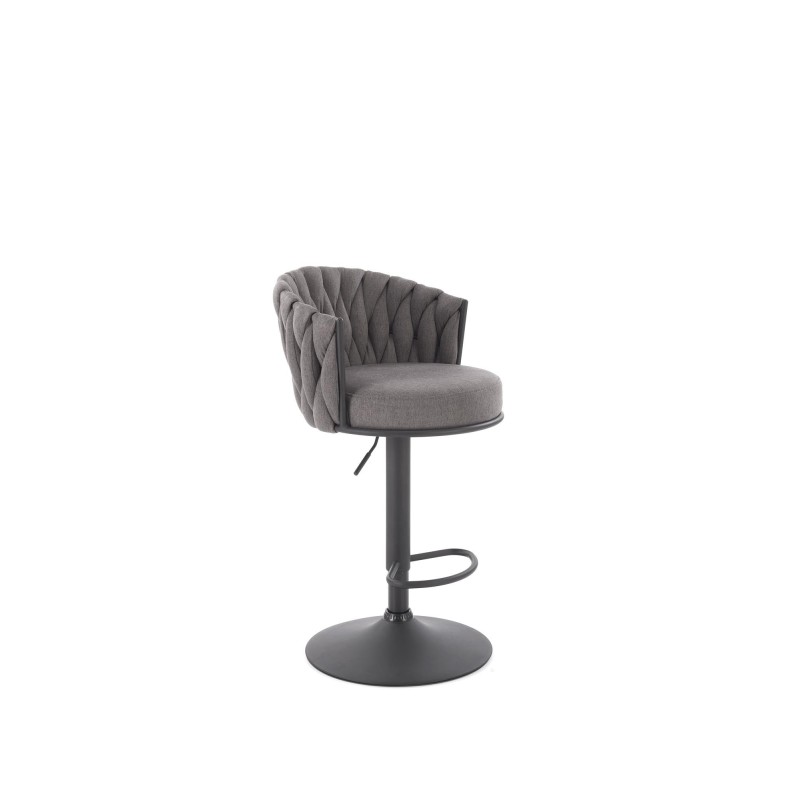 'H125 Bar Stool, Legs - Black, Seat - Ash Grey' 'H125 Bar Stool, Legs - Black, Seat - Ash Grey'