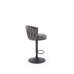 'H125 Bar Stool, Legs - Black, Seat - Ash Grey' 'H125 Bar Stool, Legs - Black, Seat - Ash Grey'