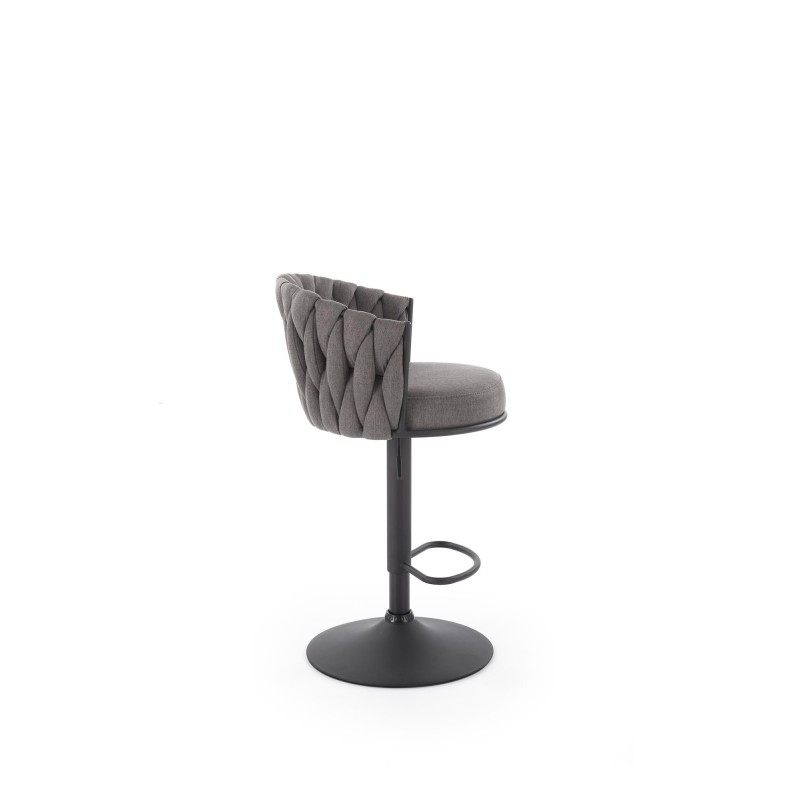'H125 Bar Stool, Legs - Black, Seat - Ash Grey' 'H125 Bar Stool, Legs - Black, Seat - Ash Grey'