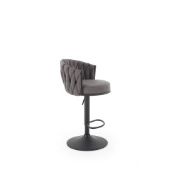 'H125 Bar Stool, Legs - Black, Seat - Ash Grey' 'H125 Bar Stool, Legs - Black, Seat - Ash Grey'
