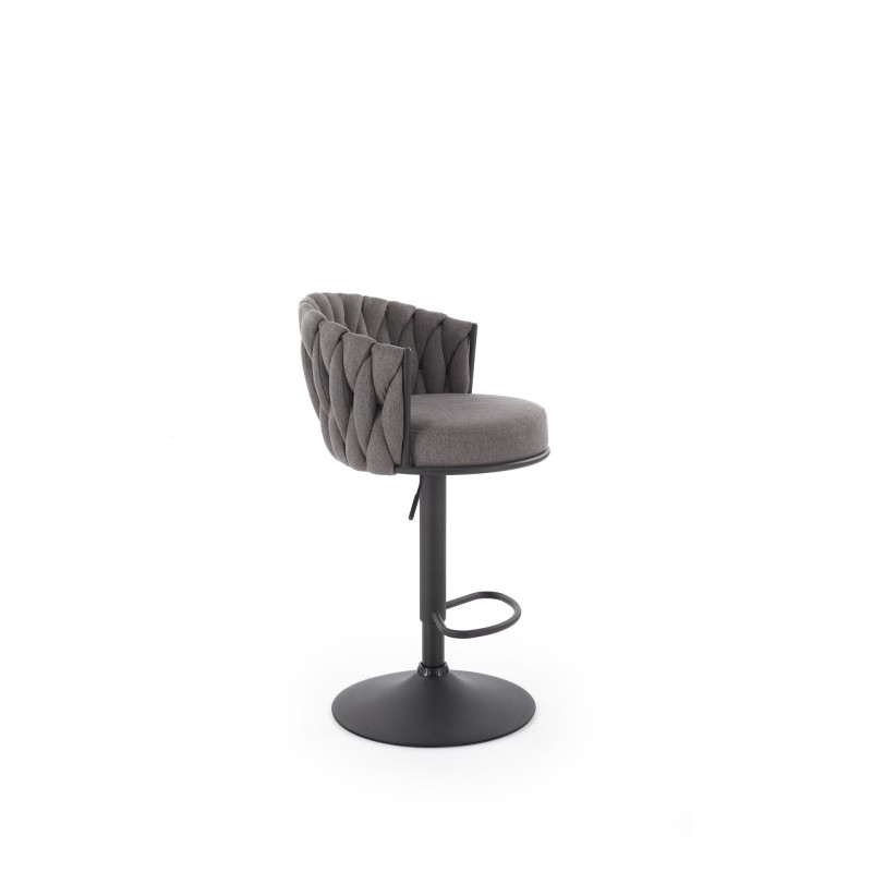 'H125 Bar Stool, Legs - Black, Seat - Ash Grey' 'H125 Bar Stool, Legs - Black, Seat - Ash Grey'