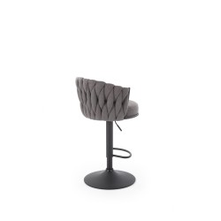 'H125 Bar Stool, Legs - Black, Seat - Ash Grey' 'H125 Bar Stool, Legs - Black, Seat - Ash Grey'