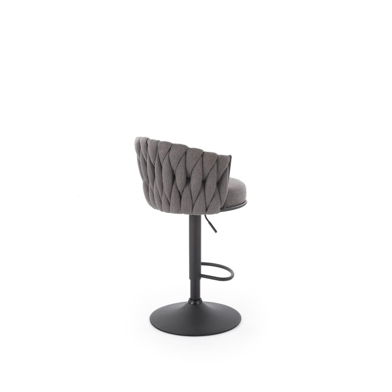 'H125 Bar Stool, Legs - Black, Seat - Ash Grey' 'H125 Bar Stool, Legs - Black, Seat - Ash Grey'