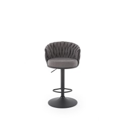 'H125 Bar Stool, Legs - Black, Seat - Ash Grey' 'H125 Bar Stool, Legs - Black, Seat - Ash Grey'