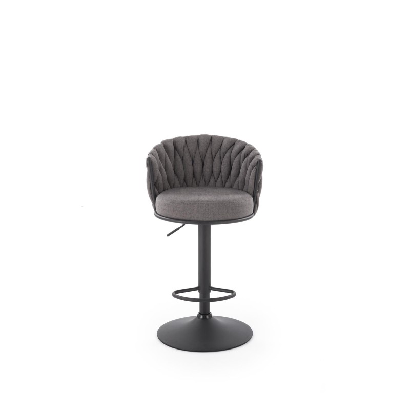 'H125 Bar Stool, Legs - Black, Seat - Ash Grey' 'H125 Bar Stool, Legs - Black, Seat - Ash Grey'