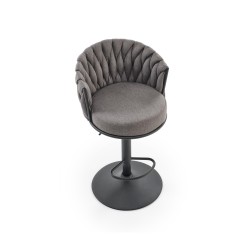 'H125 Bar Stool, Legs - Black, Seat - Ash Grey' 'H125 Bar Stool, Legs - Black, Seat - Ash Grey'