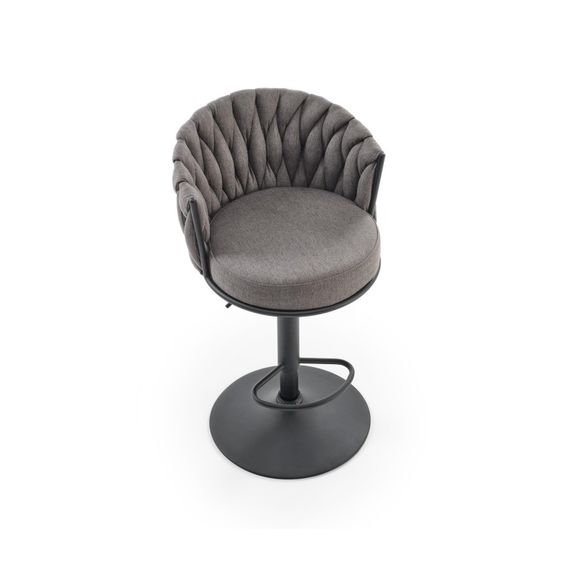 'H125 Bar Stool, Legs - Black, Seat - Ash Grey' 'H125 Bar Stool, Legs - Black, Seat - Ash Grey'