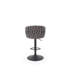 'H125 Bar Stool, Legs - Black, Seat - Ash Grey' 'H125 Bar Stool, Legs - Black, Seat - Ash Grey'
