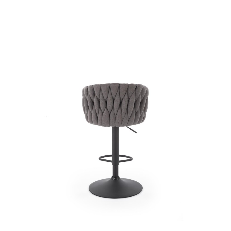 'H125 Bar Stool, Legs - Black, Seat - Ash Grey' 'H125 Bar Stool, Legs - Black, Seat - Ash Grey'