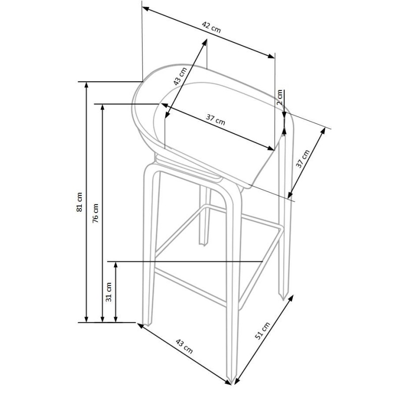 'H86 White/Ash Bar Stool' 'H86 White/Ash Bar Stool'
