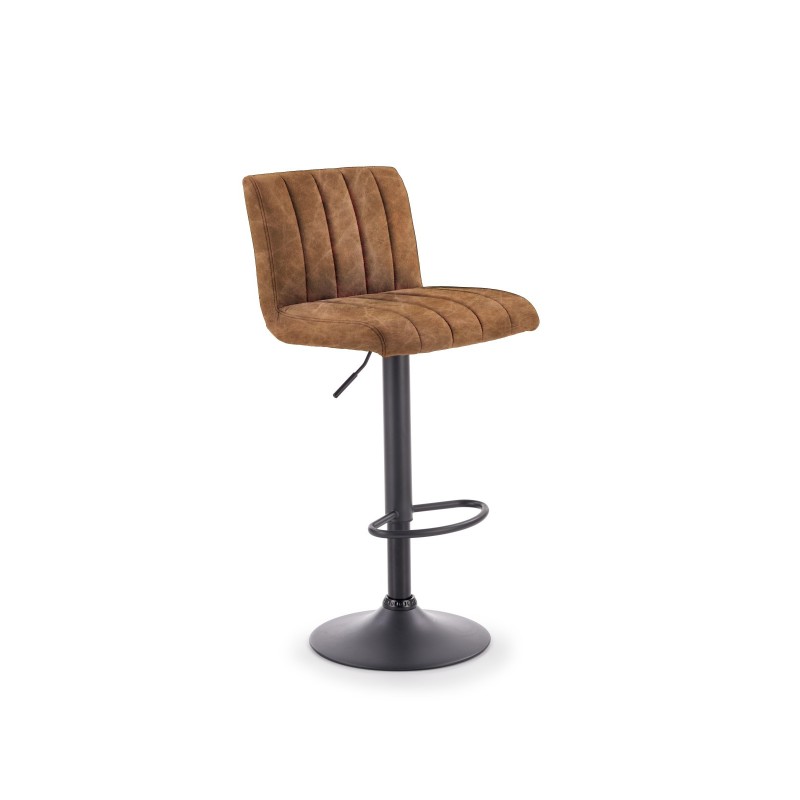 'H89 Bar Stool Frame - Black, Upholstery - Brown' 'H89 Bar Stool Frame - Black, Upholstery - Brown'