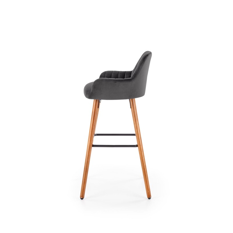 'H93 Bar Stool Legs - Walnut, Upholstery - Dark Ash' 'H93 Bar Stool Legs - Walnut, Upholstery - Dark Ash'