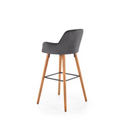 'H93 Bar Stool Legs - Walnut, Upholstery - Dark Ash' 'H93 Bar Stool Legs - Walnut, Upholstery - Dark Ash'