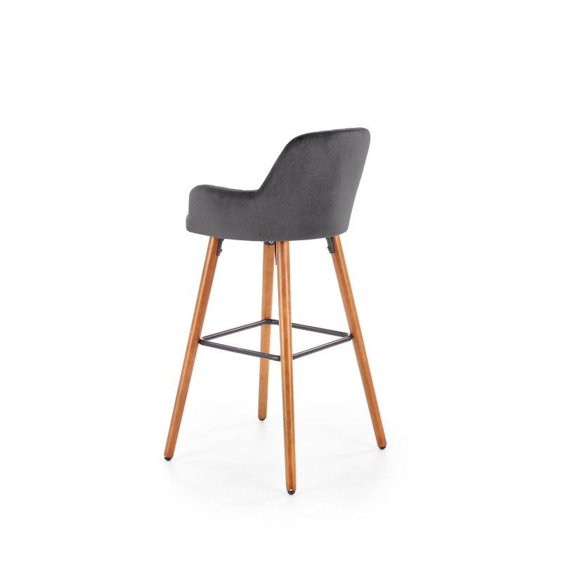 'H93 Bar Stool Legs - Walnut, Upholstery - Dark Ash' 'H93 Bar Stool Legs - Walnut, Upholstery - Dark Ash'