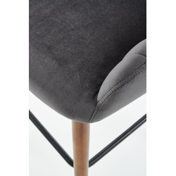 'H93 Bar Stool Legs - Walnut, Upholstery - Dark Ash' 'H93 Bar Stool Legs - Walnut, Upholstery - Dark Ash'
