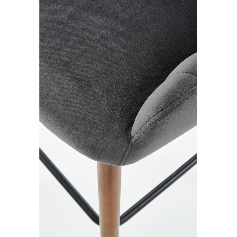 'H93 Bar Stool Legs - Walnut, Upholstery - Dark Ash' 'H93 Bar Stool Legs - Walnut, Upholstery - Dark Ash'
