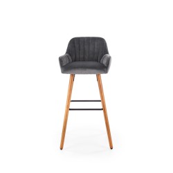 'H93 Bar Stool Legs - Walnut, Upholstery - Dark Ash' 'H93 Bar Stool Legs - Walnut, Upholstery - Dark Ash'