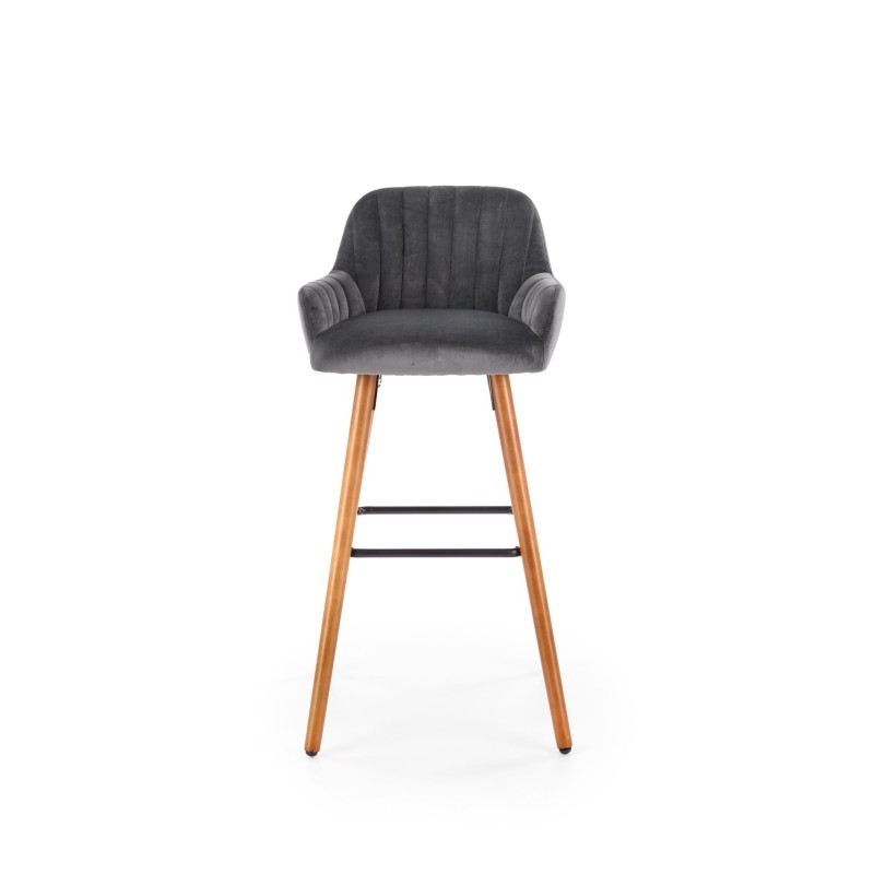 'H93 Bar Stool Legs - Walnut, Upholstery - Dark Ash' 'H93 Bar Stool Legs - Walnut, Upholstery - Dark Ash'