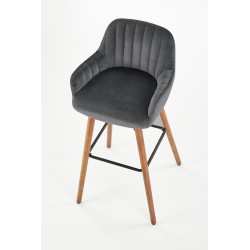 'H93 Bar Stool Legs - Walnut, Upholstery - Dark Ash' 'H93 Bar Stool Legs - Walnut, Upholstery - Dark Ash'