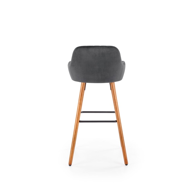 'H93 Bar Stool Legs - Walnut, Upholstery - Dark Ash' 'H93 Bar Stool Legs - Walnut, Upholstery - Dark Ash'