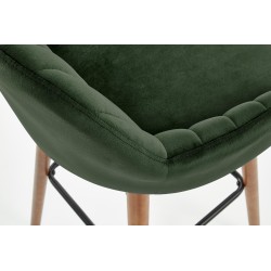 'H93 Bar Stool Legs - Walnut, Upholstery - Dark Green' 'H93 Bar Stool Legs - Walnut, Upholstery - Dark Green'