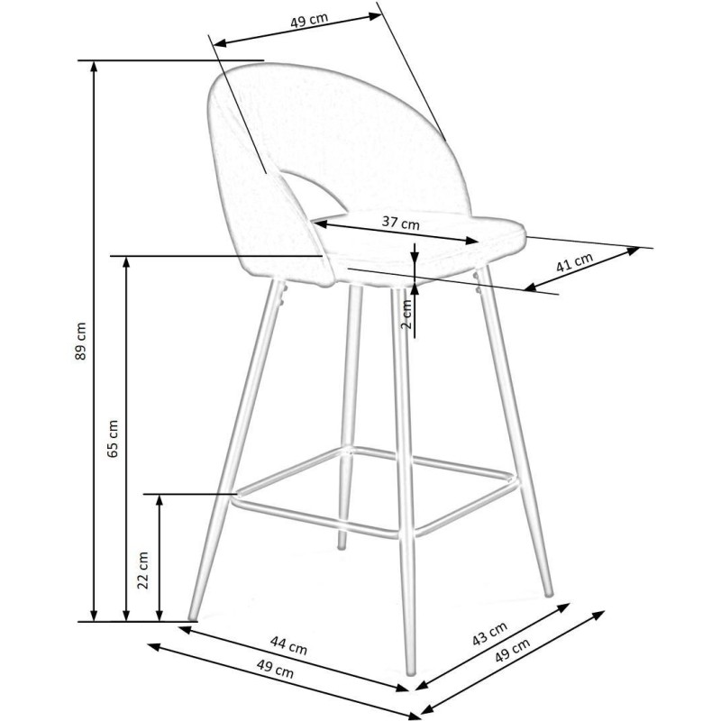 'H96 Black Bar Stool' 'H96 Black Bar Stool'